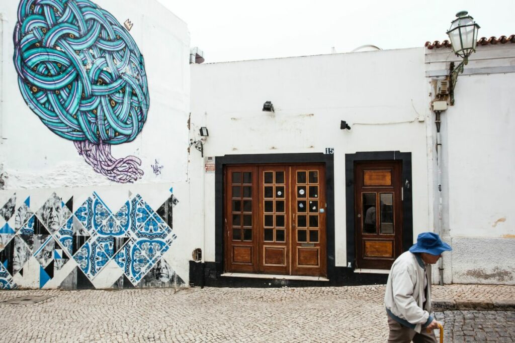 blue wall graffiti